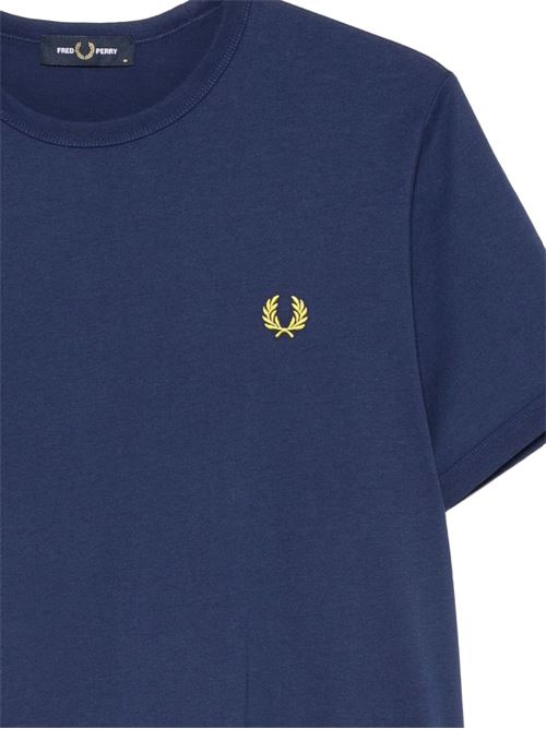 T-shirt uomo Fred Perry oceano con mini logo e bordi a contrasto FRED PERRY | M3519215